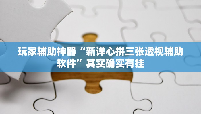 玩家辅助神器“新详心拼三张透视辅助软件”其实确实有挂 玩家辅助神器“新详心拼三张透视辅助软件”其实确实有挂