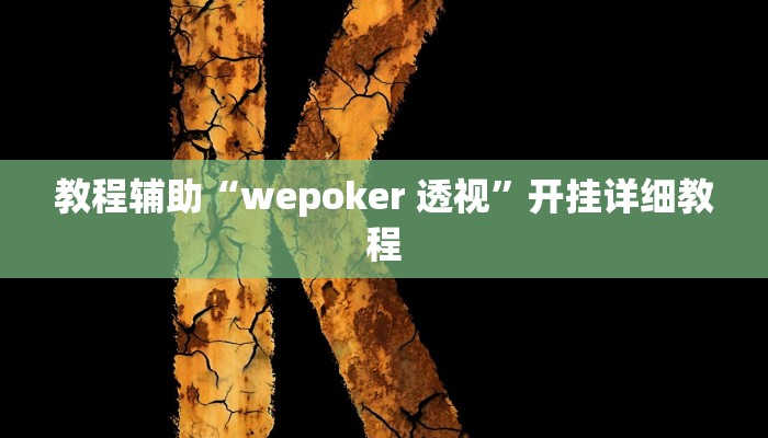 教程辅助“wepoker 透视”开挂详细教程 教程辅助“wepoker 透视”开挂详细教程