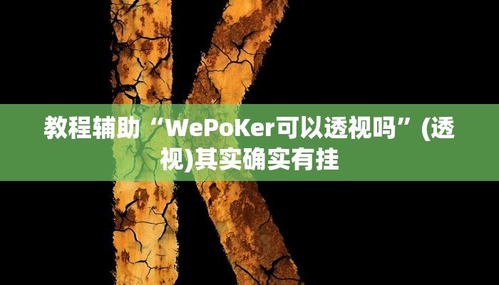教程辅助“WePoKer可以透视吗”(透视)其实确实有挂 教程辅助“WePoKer可以透视吗”(透视)其实确实有挂