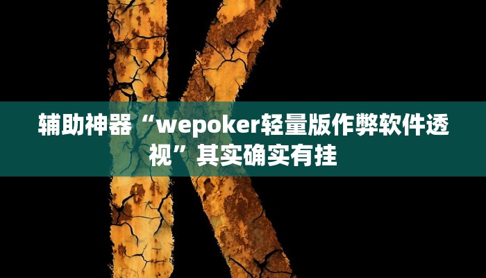 辅助神器“wepoker轻量版作弊软件透视”其实确实有挂