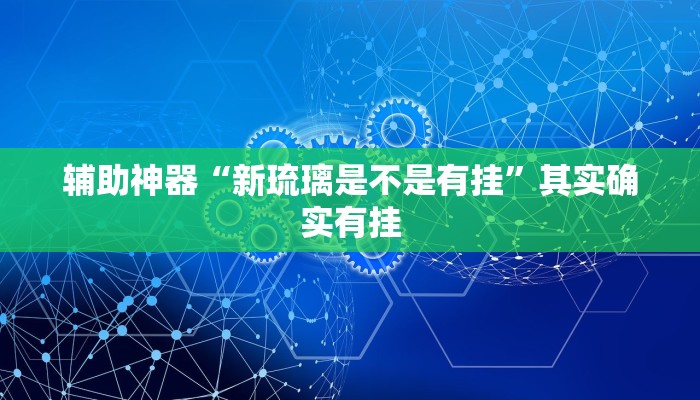 辅助神器“新琉璃是不是有挂”其实确实有挂