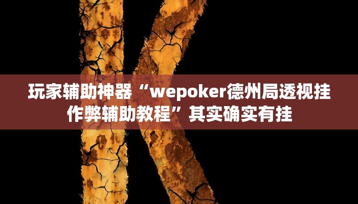 玩家辅助神器“wepoker德州局透视挂作弊辅助教程”其实确实有挂 玩家辅助神器“wepoker德州局透视挂作弊辅助教程”其实确实有挂
