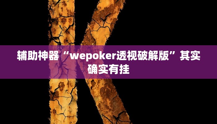 辅助神器“wepoker透视破解版”其实确实有挂 辅助神器“wepoker透视破解版”其实确实有挂
