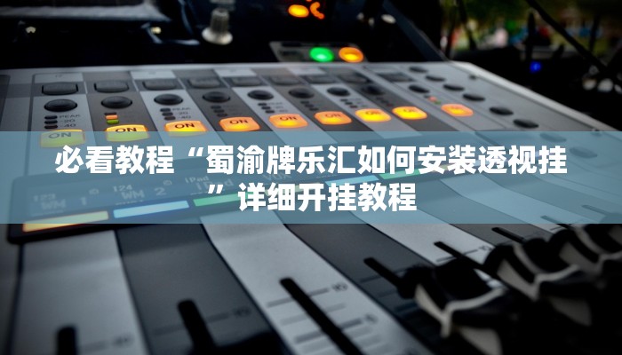 必看教程“蜀渝牌乐汇如何安装透视挂”详细开挂教程