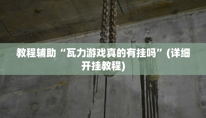 教程辅助“瓦力游戏真的有挂吗”(详细开挂教程)