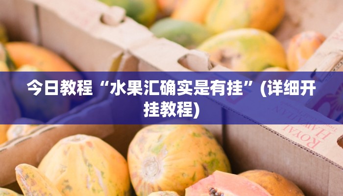 今日教程“水果汇确实是有挂”(详细开挂教程)